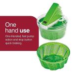 Zyliss Swift Dry Salad Spinner Large - Plastic Lettuce Colander and Spinner - Vegetable and Fruit Washer and Dryer - Dishwasher Safe Produce Tosser and Salad Spinner - Green, Large