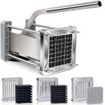 French Fry Cutter, Sopito Professional Potato Cutter Stainless Steel with 1/2-Inch and 1/4-Inch and 3/8-Inch Blade Great for Potatoes Carrots Cucumbers