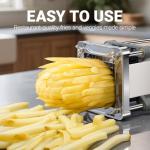 French Fry Cutter, Sopito Professional Potato Cutter Stainless Steel with 1/2-Inch and 1/4-Inch and 3/8-Inch Blade Great for Potatoes Carrots Cucumbers
