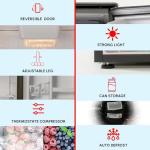 roomwell E-Star 3.3 Cu Ft Mini Fridge without Freezer - AUTO DEFROST, Reversible Single Door, Glass Shelf Refrigerator - A Space-Saving Marvel for Your Bedroom, Dorm, and Office