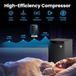 roomwell E-Star 3.3 Cu Ft Mini Fridge without Freezer - AUTO DEFROST, Reversible Single Door, Glass Shelf Refrigerator - A Space-Saving Marvel for Your Bedroom, Dorm, and Office