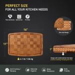 Heavy Duty Bamboo Cutting Board Non Slip Heavy Duty Over Sink Wooden Wood Cutting Board for Kitchen Chopping Board Extra Large Big Small Best House Warming Gift