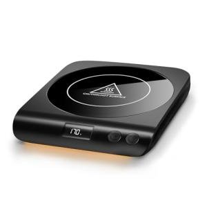 Gaiatop Coffee Mug Warmer, 3 Temperature Settings, 2-10H Auto Shut Off and Warm Strip Indicator Lights, 50W Smart Cup Warmers Fast Heating Plate for Tea Milk Cocoa Candle, Stocking Stuffers, Black