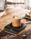 Gaiatop Coffee Mug Warmer, 3 Temperature Settings, 2-10H Auto Shut Off and Warm Strip Indicator Lights, 50W Smart Cup Warmers Fast Heating Plate for Tea Milk Cocoa Candle, Stocking Stuffers, Black