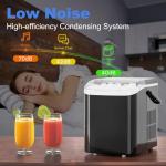 NEWBULIG Ice Makers Countertop with Handle, Portable Ice Machine, 9 Bullet Cubes in 6 Mins, 26lbs in 24Hrs, Auto-Cleaning, with Basket and Scoop, for Home, Kitchen, RV, Camping, Black
