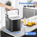 NEWBULIG Ice Makers Countertop with Handle, Portable Ice Machine, 9 Bullet Cubes in 6 Mins, 26lbs in 24Hrs, Auto-Cleaning, with Basket and Scoop, for Home, Kitchen, RV, Camping, Black