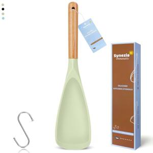 Multifunctional Silicone Spatula Spoon, Nonstick Big Serving Spoon, Large Flat Spatula Spoons for Cooking, Heat Resistant Kitchen Cucharras for Mixing, Stiring, Scooping, Scraping,Basting