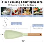 Multifunctional Silicone Spatula Spoon, Nonstick Big Serving Spoon, Large Flat Spatula Spoons for Cooking, Heat Resistant Kitchen Cucharras for Mixing, Stiring, Scooping, Scraping,Basting