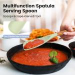 Multifunctional Silicone Spatula Spoon, Nonstick Big Serving Spoon, Large Flat Spatula Spoons for Cooking, Heat Resistant Kitchen Cucharras for Mixing, Stiring, Scooping, Scraping,Basting
