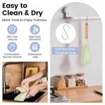 Multifunctional Silicone Spatula Spoon, Nonstick Big Serving Spoon, Large Flat Spatula Spoons for Cooking, Heat Resistant Kitchen Cucharras for Mixing, Stiring, Scooping, Scraping,Basting