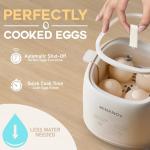 MINANOV Egg Maker - Electric Egg Cooker with Auto Shut Off and Alarm- Egg Maker Machine for Hard Boiled, Soft Boiled, Steamed Eggs, Onsen Tamago - Smart Egg Cooker for Home,Kitchen, RV,Camping