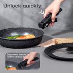 GiPP Ceramic Pots and Pans Set Non Stick, Nonstick Detachable Handle Cookware Sets, Non Toxic Induction Kitchen Pot and Pan with Removable Handle, Healthy RV Cookware, Dishwasher ＆Oven Safe, 7 Piece