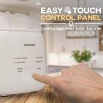 MINANOV Egg Maker - Electric Egg Cooker with Auto Shut Off and Alarm- Egg Maker Machine for Hard Boiled, Soft Boiled, Steamed Eggs, Onsen Tamago - Smart Egg Cooker for Home,Kitchen, RV,Camping