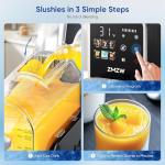 Slushie Machine, No Ice Needed Frozen Drink Maker with 6 Presets, Auto-Clean & Real-Time Temp Display, Slushy Machine for Margaritas, Smoothies, Cocktails, Frappés, Milkshakes & More