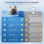 Slushie Machine, No Ice Needed Frozen Drink Maker with 6 Presets, Auto-Clean & Real-Time Temp Display, Slushy Machine for Margaritas, Smoothies, Cocktails, Frappés, Milkshakes & More