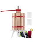 VEVOR 4.75 Gal/18L Fruit Wine Press, Solid Wood Basket with 8 Blocks, Heavy Duty Manual Juice Maker, Cider Apple Grape Tincture Honey Olive Oil Making Press with Handle for Kitchen, Home