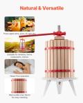 VEVOR 4.75 Gal/18L Fruit Wine Press, Solid Wood Basket with 8 Blocks, Heavy Duty Manual Juice Maker, Cider Apple Grape Tincture Honey Olive Oil Making Press with Handle for Kitchen, Home