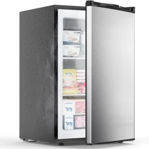 COWSAR 3.0 Cu.Ft Upright Freezer, Small Freezer Standing Deep Freezer with Adjustable Thermostat, Removable Shelves & Reversible Door, Fast Cooling for Office,Dorm,Apartment,Commerical