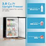 COWSAR 3.0 Cu.Ft Upright Freezer, Small Freezer Standing Deep Freezer with Adjustable Thermostat, Removable Shelves & Reversible Door, Fast Cooling for Office,Dorm,Apartment,Commerical