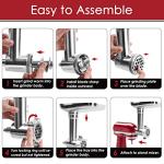 Stainless Steel Meat Grinder Attachments for KitchenAid Mixers, Meat Grinder, Sausage Stuffer, Perfect Grinder Attachment for KitchenAid, Dishwasher Safe(Machine/Mixer Not Included)