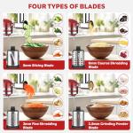 Meat Grinder & Stainless Steel Slicer Shredder Attachment for Kitchenaid Stand Mixer - Sausage Stuffer, Food Slicer, Shredder, Cheese Grater & Salad Maker by Cofun