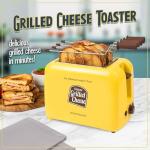 Nostalgia Deluxe Grilled Cheese Sandwich Toaster with Easy-Clean Toasting Baskets - Adjustable Toasting Dial and Extra Wide Slots - Yellow