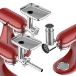 Meat Grinder & Stainless Steel Slicer Shredder Attachment for Kitchenaid Stand Mixer - Sausage Stuffer, Food Slicer, Shredder, Cheese Grater & Salad Maker by Cofun