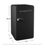 Frigidaire Retro Compact Refrigerator with Chiller, 3.2 cu ft Countertop Fridge, Built-In Bottle Opener, Rounded Corners, Premium, for Office, Bedroom, Dorm Room, Cabin, 18.5D x 20W x 31.5H (Black)