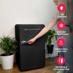 Frigidaire Retro Compact Refrigerator with Chiller, 3.2 cu ft Countertop Fridge, Built-In Bottle Opener, Rounded Corners, Premium, for Office, Bedroom, Dorm Room, Cabin, 18.5D x 20W x 31.5H (Black)