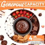 JoyMech Cheese & Chocolate Fondue Machine, Candy Melting Pot for Party, Electric Fondue Pot Set, Chocolate Warmer, Hot Chocolate Maker, 4-Section Food Tray, Brown