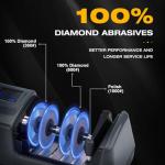 Ceelpeopar Professional 3-Stage Electric Knife Sharpener for Kitchen Knives, LCD Screen, 100% Diamond Abrasive, Adjustable Rotational Speed, Precision Angle Guides for All Kitchen Knives