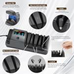 Ceelpeopar Professional 3-Stage Electric Knife Sharpener for Kitchen Knives, LCD Screen, 100% Diamond Abrasive, Adjustable Rotational Speed, Precision Angle Guides for All Kitchen Knives