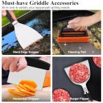 Grilliance 27pcs Griddle Accessories Kit for Blackstone, Professional Hibachi Flat Top Grill Tools, Enlarged Spatula Gift Set with Basting Cover，Burger Press Patty Maker for Outdoor BBQ Teppanyaki