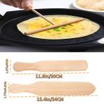 5 Piece Crepe Spreader and Spatula Set, 3.5", 5", 7"T-Shaped Batter Spreaders &13.4", 11.8"Spatula Turner, T-Shaped Roti & Mix Batter Spreader Sticks for Any Size Pan Maker, Wooden Crepe Tools Kit
