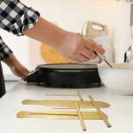 5 Piece Crepe Spreader and Spatula Set, 3.5", 5", 7"T-Shaped Batter Spreaders &13.4", 11.8"Spatula Turner, T-Shaped Roti & Mix Batter Spreader Sticks for Any Size Pan Maker, Wooden Crepe Tools Kit
