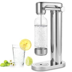Pupdumm Soda Maker Sparkling Water Maker, Manual Stainless Steel Carbonation Machine for Home, Compatible with 60L Threaded CO₂ Cylinders (Not Included), Water Carbonator with BPA free PET Bottle