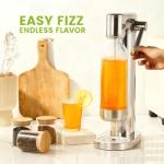 Pupdumm Soda Maker Sparkling Water Maker, Manual Stainless Steel Carbonation Machine for Home, Compatible with 60L Threaded CO₂ Cylinders (Not Included), Water Carbonator with BPA free PET Bottle