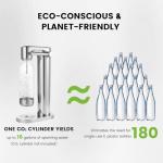 Pupdumm Soda Maker Sparkling Water Maker, Manual Stainless Steel Carbonation Machine for Home, Compatible with 60L Threaded CO₂ Cylinders (Not Included), Water Carbonator with BPA free PET Bottle