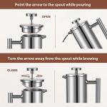 Meelio Small French Press 350ml, Double-Wall Insulated French Press Coffee Press Stainless Steel for travel camping, Single Cup Pour Over Coffee Maker (1 cup, 12 OZ)