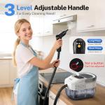 ODSD Steam Cleaner for Home & Car, 3-Level Adjustable Steamer for Cleaning, 15s Heat-Up & 1.6L Large Tank, Handheld Steam Cleaner for Car Detailing, Home, Tile, Grout, Furniture with 15pcs Accessories
