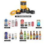 Can Cooler - 4-in-1 Stainless Steel Can Holder and Beer Bottle Holder, for 12 oz and 16 oz Slim and Regular Cans, Bottles and Mixed Drinks, Freezer Mug for Beverage, Beer and Coffee (Sky blue)