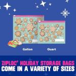 Ziploc Gallon Food Storage Slider Bags, Power Shield Technology For More Durability, 12 Count, Holiday Designs, Packaging May Vary