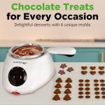 NutriChef Electric Fondue Pot | 25W Chocolate Melting Warmer | 8.8 Oz Capacity | Keep Warm Dipping Function & Removable Pot | Perfect for Melting Chocolate, Butter & Cheese | White