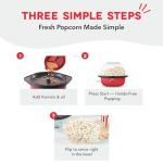 Dash SmartStore Deluxe Stirring Popcorn Maker - Hot Oil Electric Popcorn Popper with Butter-Warming Tray, Clear Serving Bowl, Storage Lid & Measuring Cup - 24 Cups, Red