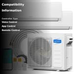 ROVSUN 20000 BTU Dual Zone WIFI Mini Split AC/Heating System, 20 SEER2 2 Zone 9000 + 9000 BTU Ductless Split Air Conditioner with Pre-Charged Condenser, Heat Pump & 25Ft Copper Line Set, 208-230V