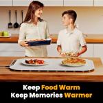 Magic Mill Warming Mat for Food - Premium XL Electric Warming Tray, 3 Temperature Levels, 10s Fast Heating Silicone Surface, Rollup Buffet Heat Pad, Non-Slip Feet, Ideal for Parties, Home, Travel
