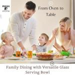 Moss & Stone 6-Piece Clear Glass Casserole Dishes for Oven With Lids, Durable Tempered Borosilicate Glass Bakeware Set, Microwave Safe, 3 Round Sizes for Cooking, Serving & Storage