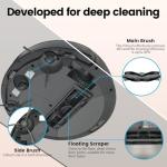 AIRROBO Robotic Vacuum Cleaner with 2800Pa Suction‌, Smart Navigation, 120-Min Runtime, APP & Remote Control‌, Anti-Collision & Anti-Drop, for Hard Floors & Carpets