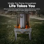 GasOne Stainless Steel Outdoor Propane Burner – High Pressure Camp Stove with Adjustable Regulator & Steel-Braided Hose