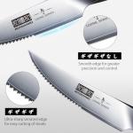 HOSHANHO Steak Knives Set of 7, 4.5 Inch Serrated Steak Knife Set with Block, Japanese High Carbon Steel Kitchen Steak Knives with Ergonomic Handle